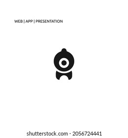 icono negro de cámara web para web, aplicación y presentación