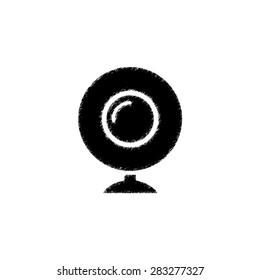web camera  - black vector icon