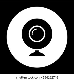 web camera  - black vector icon