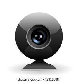 Web camera close-up isolated on a white background. Vector