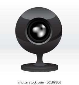  Web camera close-up isolated on a white background. Vector