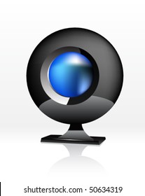Web camera close-up isolated on a white background. Vector