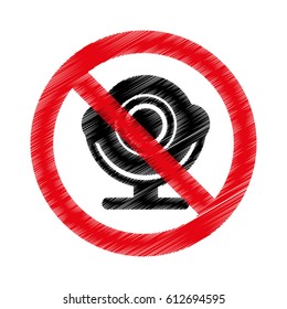 web camera with denied sign