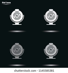 Web camera flat grayscale vector icon.
