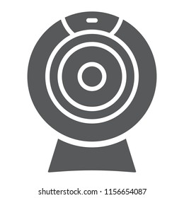 Web camera glyph icon, electronic and digital, video chat sign, vector graphics, a solid pattern on a white background, eps 10.