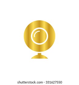web camera - gold vector icon
