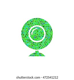 web camera - green  mosaic illustration