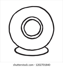 Web camera hand drawn outline doodle icon. Vector illustration