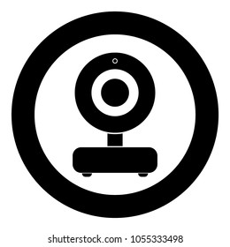 Web camera icon black color in circle