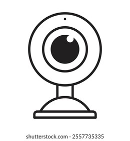 Web camera icon Black and white logo