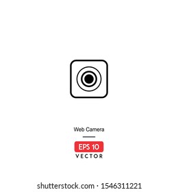Web camera Icon. Computer Hardware Isolated On White Background. With Line Style. Icon Work Station. EPS10 - Vector