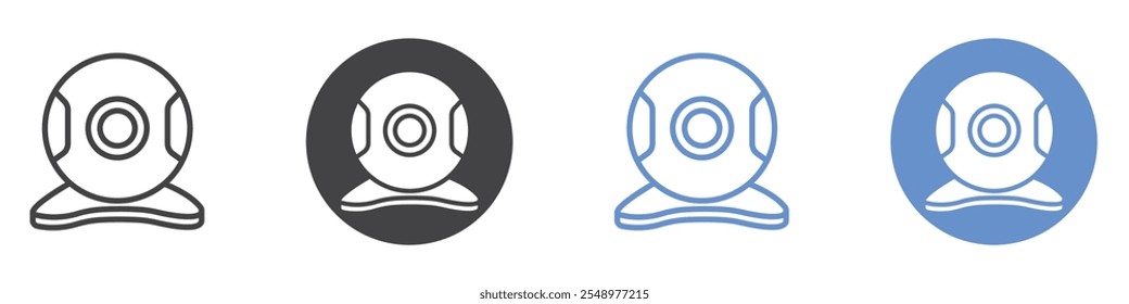 Web camera icon flat line symbol set.