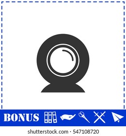Web camera icon flat. Simple vector symbol and bonus icon