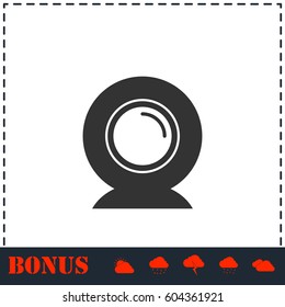 Web camera icon flat. Simple vector symbol and bonus icon