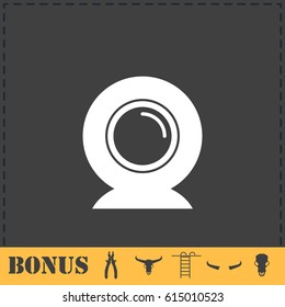 Web camera icon flat. Simple vector symbol and bonus icon