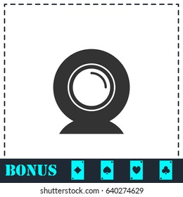 Web camera icon flat. Simple vector symbol and bonus icon