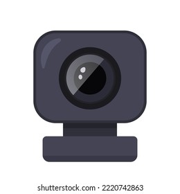 web camera icon in flat style. vector illustration isolated on white background