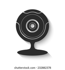 web camera icon - gray vector illustration with shadow