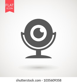 Web camera icon. Isolated on white background. Flat vector illustration