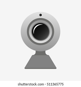 Web Camera Icon. Isolated On White Background. Flat Vector Illustration