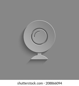 web camera icon on a grey background