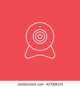 Web Camera Icon On Red Background