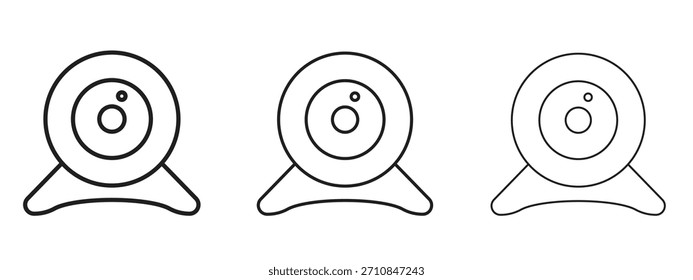 Icono de cámara de Web con estilo de contorno, diseños de Ilustración vectorial
