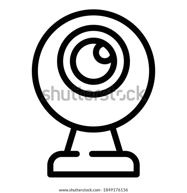 Web camera icon. Outline web camera\
vector icon for web design isolated on white\
background