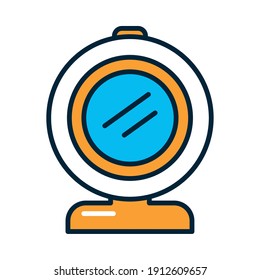 web camera icon over white background, line and fill style, vector illustration
