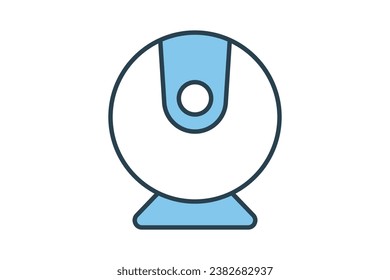 web camera icon. icon related to device, computer technology. flat line icon style. simple vector design editable