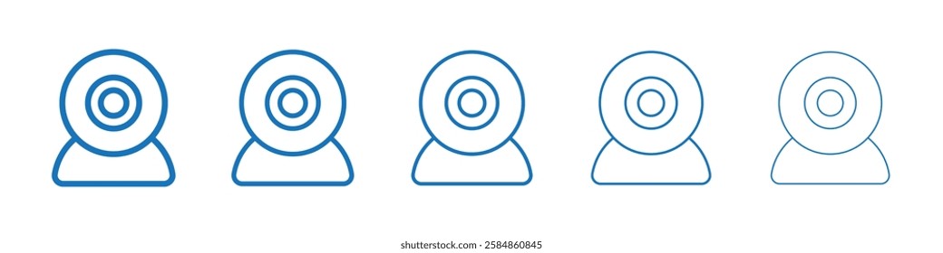 Web camera icon Symbol collection thin outline set