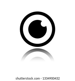 web camera icon. camera symbol for web and mobile. eye icon. icon with mirror shadow