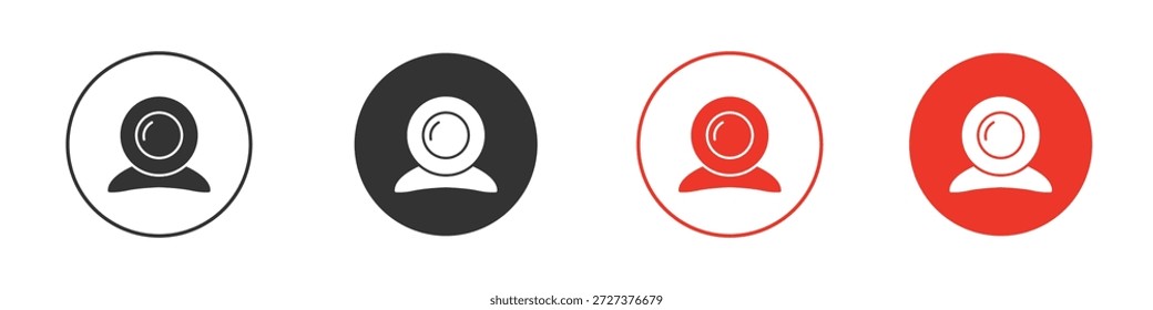 Icono de la cámara de Web para UI o UX aislado en blanco para el App móvil, editable