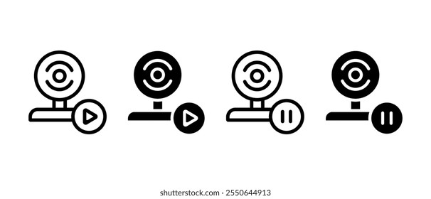 Web camera icon vector set. Virtual Meeting symbol