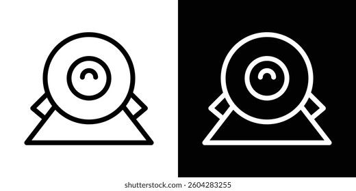 Web camera icons vectors set in stroke line style.