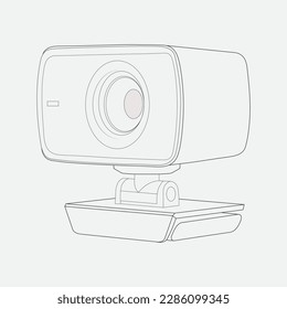web camera isolated of white background line art vector file. eps10