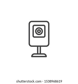 Web camera line icon. CCTV linear style sign for mobile concept and web design. Webcam outline vector icon. Symbol, logo illustration. Vector graphics