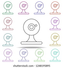 web camera line icon. Elements of computer hardware in multi color style icons. Simple icon for websites, web design, mobile app, info graphics