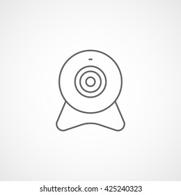 Web Camera Line Icon On White Background
