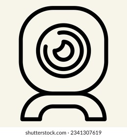 Web camera line icon. Video chat cam vector illustration isolated on white. Computer camera outline style designed for and app. Eps 10.