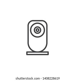 Web camera line icon. webcam linear style sign for mobile concept and web design. Security camera outline vector icon. Symbol, logo illustration. Vector graphics