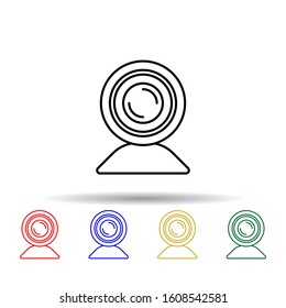 Web camera multi color style icon. Simple thin line, outline vector of computer parts icons for ui and ux, website or mobile application