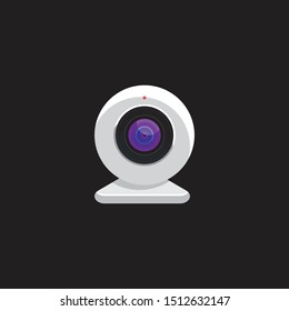 Web camera on a black background. Vector illustration.