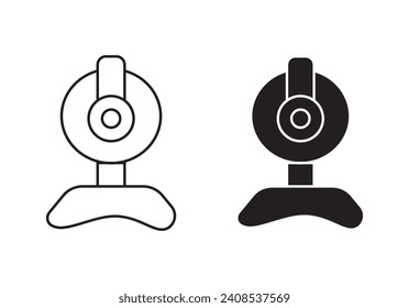 Web camera outline icon collection or set. Web camera Thin vector line art