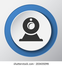 web camera paper icon with shadow. Vector illustrations.