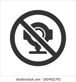 Web camera restriction icon, vector graphics