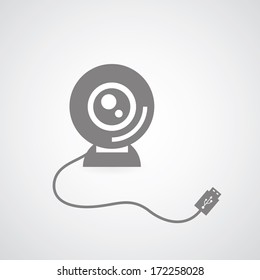 web camera symbol on gray background 