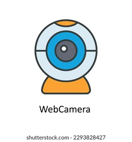 Web Camera  Vector  Fill outline Icons. Simple stock illustration stock