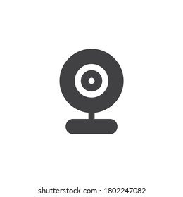 Web Camera Vector Icon. Filled Flat Sign For Mobile Concept And Web Design. Webcam Glyph Icon. Symbol, Logo Illustration. Vector Graphics