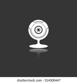 web camera vector icon with mirror reflection